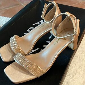 Lulu's Champagne Women's Block Heel Sandals